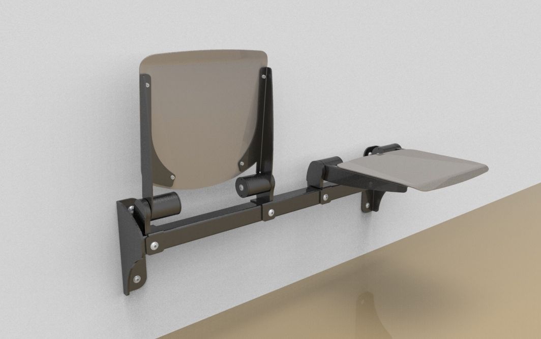 Zweier-Klappsitzbank mit Alu-Sitzfläche