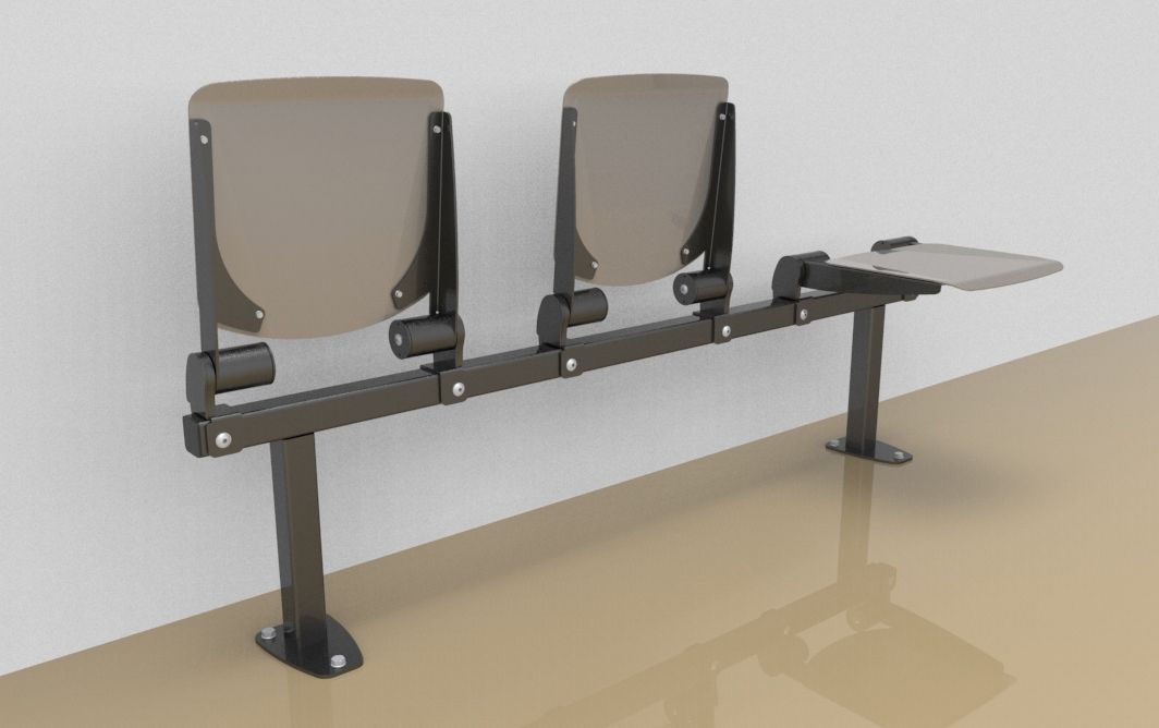 Dreier-Klappsitzbank mit Alu-Sitzfläche