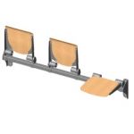 Threesome fold down sitting bench with beech wood sitting surface
