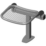 Single rigid sitting bench with wire mesh sitting surface
