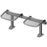 Twosome rigid sitting bench with wire mesh sitting surface