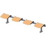 Foursome rigid sitting bench with beech wood sitting surface