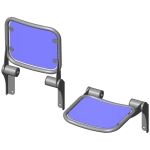 Klappsitz mit glatter Alu-Sitzfläche für Wandmontage