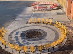 Green classrooms in red and yellow