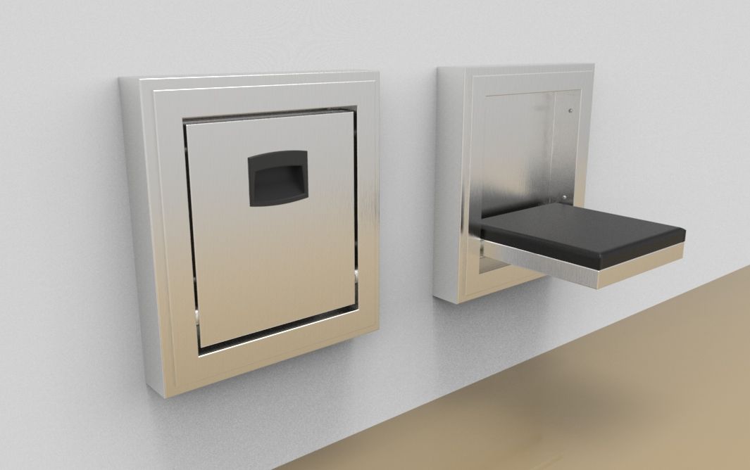 Accessory: Wall-casing for flush built-in fold down seat, narrow