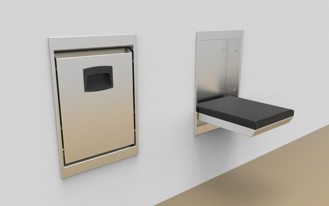 Flush built-in fold down seat, mini