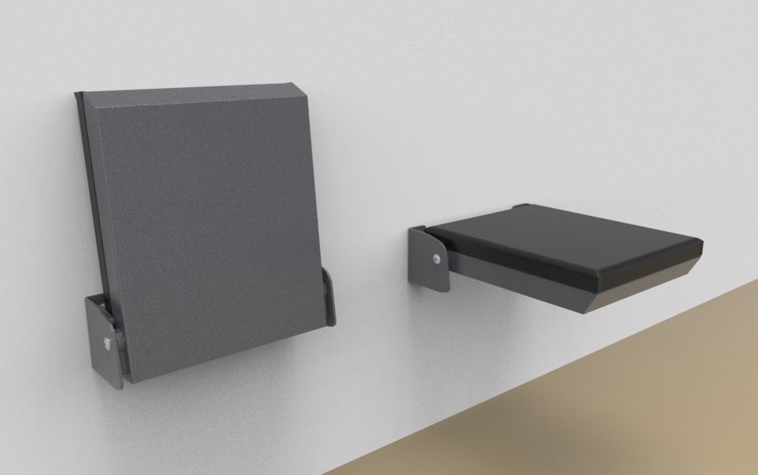 Fold down seat without back rest, extra narrow