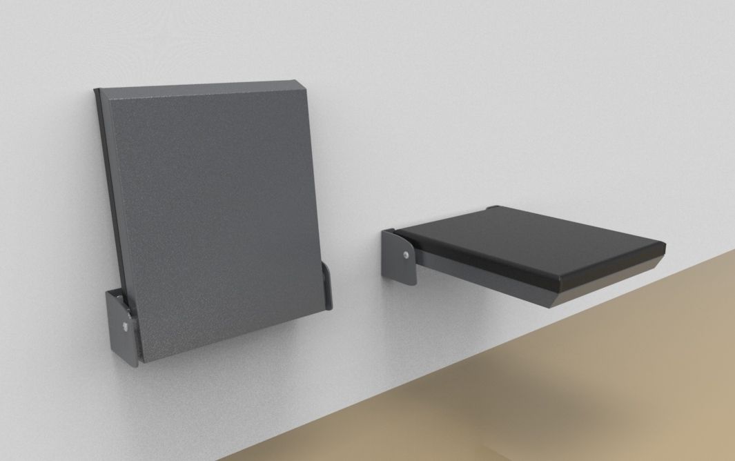 Fold down seat without back rest, long