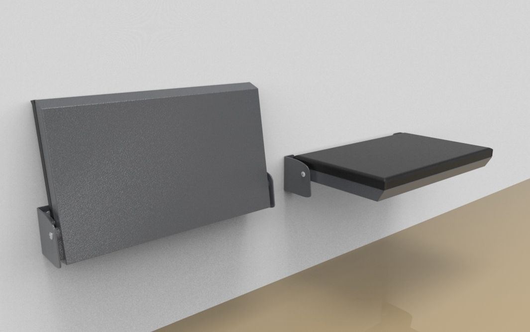 Fold down seat without back rest, wide